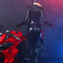 Latex Cat Suit Faux Leather Jumpsuits Black Stretch Body Suits Women Gril Halloween Costume Cosplay - DJ Comics