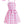 Barbie Girl Pink Plaid Princess Costume for Adult Women - Margot Robbie Movie Dress with Ribbon & 3 Shell Necklace for Halloween & Cosplay