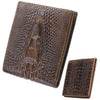 Crocodile Ultra Slim Genuine Leather Men’s Bifold Wallet, Vintage Personal with Alligator Embossed Design - DJ Comics