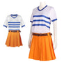 Nami One Pieace Cosplay Costume Women Girls Live Action T-Shirt Pleated Skirt Belt Halloween Set - DJ Comics