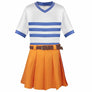 Nami One Pieace Cosplay Costume Women Girls Live Action T-Shirt Pleated Skirt Belt Halloween Set - DJ Comics