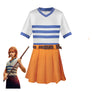 Nami One Pieace Cosplay Costume Women Girls Live Action T-Shirt Pleated Skirt Belt Halloween Set - DJ Comics