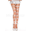 Women's Sexy Fashion Halloween Stylish Metallic Leg Wrap Rave One-Size Silver