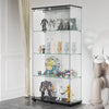 Glass Display Cabinet 4 Shelves Floor Standing Living Room 64 x 32 x 14in, Black