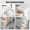 Narrow Storage Cabinet Pantry Thin Cabinet Bathroom Slim Rolling Storage Cart Plastic Rolling Shelf with Transparent Drawers