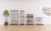 Display Cabinet 64.5" H 4-LED Light Glass Door Case  Modern Curio Collection