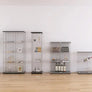 Display Cabinet 64.5" H 4-LED Light Glass Door Case  Modern Curio Collection