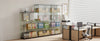 Glass Display Cabinet 4 Shelves Floor Standing Living Room 64 x 32 x 14in, Black