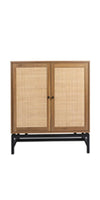 Rattan Shoe Cabinet with 2Flip Drawers,Black Free Standing Storage Racks with Metal Legs,Shoe Organizers Entrance Hallway(Black)