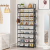 Tall Shoe Rack 10 Tiers, Sturdy Metal Space Saving Corner Shoe Rack Organizer For Closet, Entrance, Doorway, Garage, Living Room