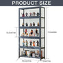 Display Cabinet, 5-Tier Tall Bookcase with Adjustable Shelves, Collectibles Toy Organizers Rack & Display Shelf, Bookshelf
