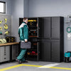 Metal Garage Storage Cabinet Drawer 4 Door Lock-2 Adjustable Shelves Office
