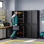Metal Garage Storage Cabinet Drawer 4 Door Lock-2 Adjustable Shelves Office