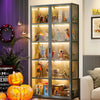 Display Cabinet, 5-Tier Tall Bookcase with Adjustable Shelves, Collectibles Toy Organizers Rack & Display Shelf, Bookshelf
