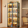Display Cabinet, 5-Tier Tall Bookcase with Adjustable Shelves, Collectibles Toy Organizers Rack & Display Shelf, Bookshelf