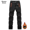 Men Women Fleece Winter Pants Ski Trekking Hiking Camping Waterproof Pants Outdoor Soft Shell Thick Thermal Cargo Trousers Ski