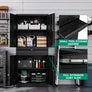 Metal Garage Storage Cabinet Drawer 4 Door Lock-2 Adjustable Shelves Office