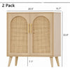 Living room cabinet,Set of 2 Rattan Storage Cabinet with Doors, Accent Bathroom Floor Cabinet, Modern Sideboard Buffet Cabinet