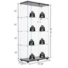 Display Cabinet 64.5" H 4-LED Light Glass Door Case  Modern Curio Collection