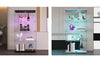 Display Cabinet 64.5" H 4-LED Light Glass Door Case  Modern Curio Collection