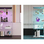 Display Cabinet 64.5" H 4-LED Light Glass Door Case  Modern Curio Collection