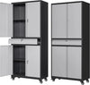 Metal Garage Storage Cabinet Drawer 4 Door Lock-2 Adjustable Shelves Office