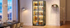 Display Cabinet, 5-Tier Tall Bookcase with Adjustable Shelves, Collectibles Toy Organizers Rack & Display Shelf, Bookshelf