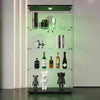 Display Cabinet 64.5" H 4-LED Light Glass Door Case  Modern Curio Collection