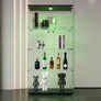 Display Cabinet 64.5" H 4-LED Light Glass Door Case  Modern Curio Collection
