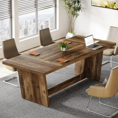 6FT All Wood Conference Table, 70.87 W x 31.5 D Rectangular Seminar Meeting Room