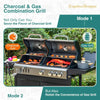 BBQ Grill Propane Gas Grill and Charcoal Grill Combo with Side Burner & Porcelain-Enameled Cast Iron Grate, Dual Fuel BBQ