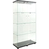 Display Cabinet 64.5" H 4-LED Light Glass Door Case  Modern Curio Collection