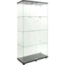 Display Cabinet 64.5" H 4-LED Light Glass Door Case  Modern Curio Collection
