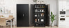 Metal Storage Cabinet, 72" Black Locking Doors and 4 Shelves, Tall Tool Garage