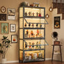 Display Cabinet, 5-Tier Tall Bookcase with Adjustable Shelves, Collectibles Toy Organizers Rack & Display Shelf, Bookshelf