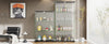 Glass Display Cabinet 4 Shelves Floor Standing Living Room 64 x 32 x 14in, Black
