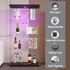 Display Cabinet 64.5" H 4-LED Light Glass Door Case  Modern Curio Collection