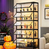 Display Cabinet, 5-Tier Tall Bookcase with Adjustable Shelves, Collectibles Toy Organizers Rack & Display Shelf, Bookshelf