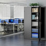 Metal Storage Cabinet, 72" Black Locking Doors and 4 Shelves, Tall Tool Garage