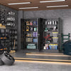 Metal Storage Cabinet, 72" Black Locking Doors and 4 Shelves, Tall Tool Garage