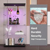 Display Cabinet 64.5" H 4-LED Light Glass Door Case  Modern Curio Collection