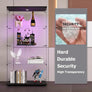 Display Cabinet 64.5" H 4-LED Light Glass Door Case  Modern Curio Collection