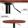 Round Bar Table Adjustable Height, Base Pub Table 360° Swivel for Living Room Dining Room Bistro Cafe,  Led Bar Table