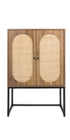 Rattan Shoe Cabinet with 2Flip Drawers,Black Free Standing Storage Racks with Metal Legs,Shoe Organizers Entrance Hallway(Black)