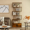 book shelves, 6-Tier,with Doors,Anti-toppling Device,Home Office Wood Storage Display Shelf,bookshelfs