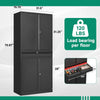 Metal Garage Storage Cabinet Drawer 4 Door Lock-2 Adjustable Shelves Office