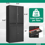 Metal Garage Storage Cabinet Drawer 4 Door Lock-2 Adjustable Shelves Office