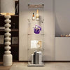 Display Cabinet 64.5" H 4-LED Light Glass Door Case  Modern Curio Collection
