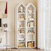 6-Tier Modern Wood Bookcase Sturdy Tall Narrow Display Stand Shelf
