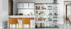 Glass Display Cabinet 4 Shelves Floor Standing Living Room 64 x 32 x 14in, Black